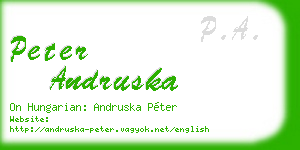 peter andruska business card