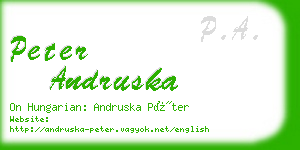 peter andruska business card